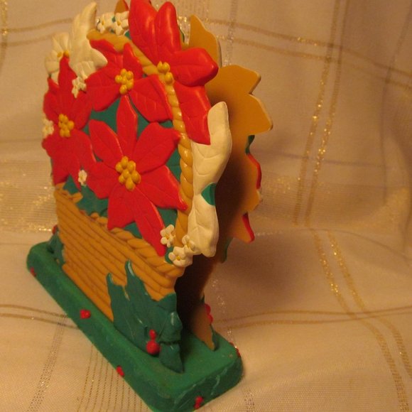 RETRO BAKELITE  napkin holder  Christmas card holder poiensietts RED GREEN. - Picture 8 of 16